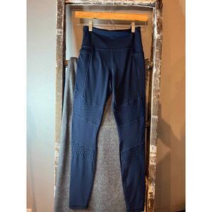 Athleta Moto Navy Blue Athletic Yoga Workout Training Leggings XS